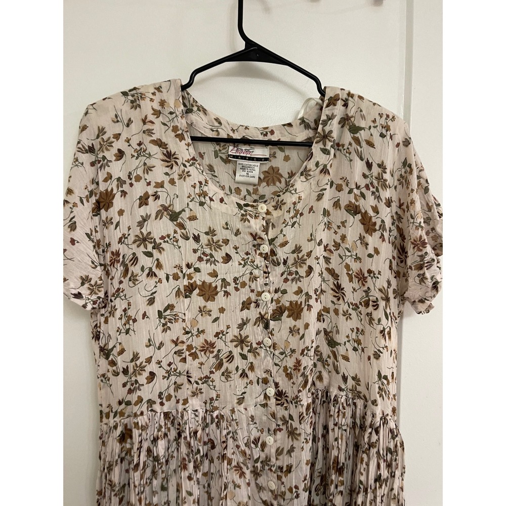 Vintage Diana Marco Cotton Cottagecore Maxi Dress 90s Miss Honey Core